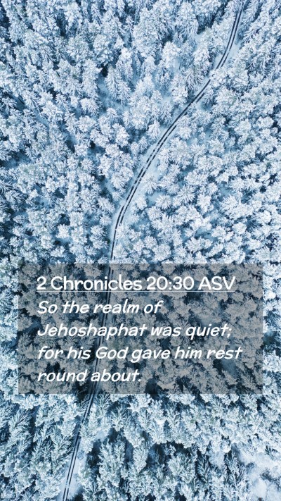 Picture 02 - 2 Chronicles 20:30 ASV Mobile Phone Wallpaper - So the realm of Jehoshaphat was quiet; for his - Mobile Bible Verse Wallpaper