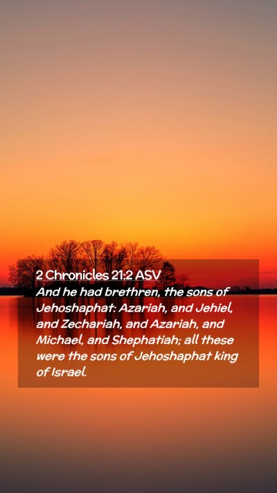 Picture 02 - 2 Chronicles 21:2 ASV Mobile Phone Wallpaper - And he had brethren, the sons of Jehoshaphat: - Mobile Bible Verse Wallpaper