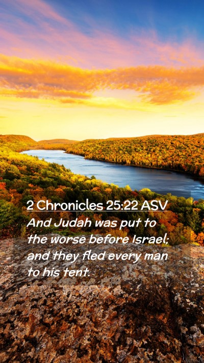 Picture 02 - 2 Chronicles 25:22 ASV Mobile Phone Wallpaper - And Judah was put to the worse before Israel; and - Mobile Bible Verse Wallpaper