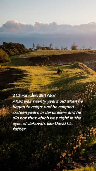 Picture 02 - 2 Chronicles 28:1 ASV Mobile Phone Wallpaper - Ahaz was twenty years old when he began to reign; - Mobile Bible Verse Wallpaper
