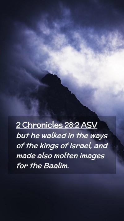 Picture 02 - 2 Chronicles 28:2 ASV Mobile Phone Wallpaper - but he walked in the ways of the kings of Israel, - Mobile Bible Verse Wallpaper