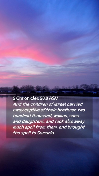 Picture 02 - 2 Chronicles 28:8 ASV Mobile Phone Wallpaper - And the children of Israel carried away captive - Mobile Bible Verse Wallpaper
