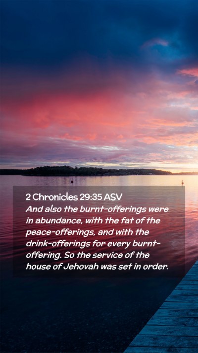 Picture 02 - 2 Chronicles 29:35 ASV Mobile Phone Wallpaper - And also the burnt-offerings were in abundance, - Mobile Bible Verse Wallpaper