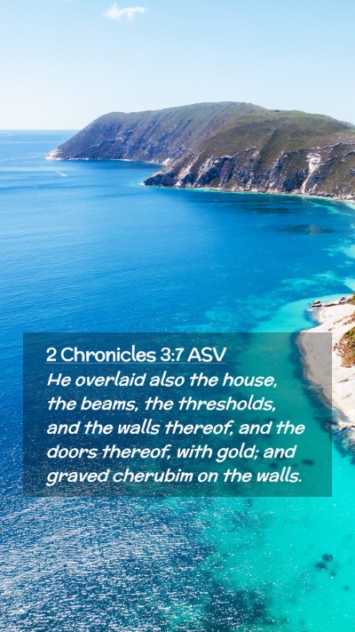 Picture 02 - 2 Chronicles 3:7 ASV Mobile Phone Wallpaper - He overlaid also the house, the beams, the - Mobile Bible Verse Wallpaper