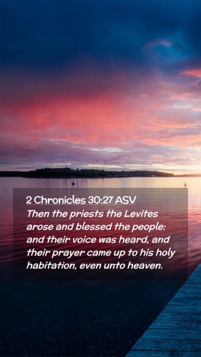 Picture 02 - 2 Chronicles 30:27 ASV Mobile Phone Wallpaper - Then the priests the Levites arose and blessed - Mobile Bible Verse Wallpaper