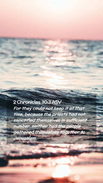 Picture 02 - 2 Chronicles 30:3 ASV Mobile Phone Wallpaper - For they could not keep it at that time, because - Mobile Bible Verse Wallpaper