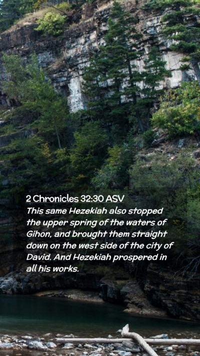 Picture 02 - 2 Chronicles 32:30 ASV Mobile Phone Wallpaper - This same Hezekiah also stopped the upper spring - Mobile Bible Verse Wallpaper
