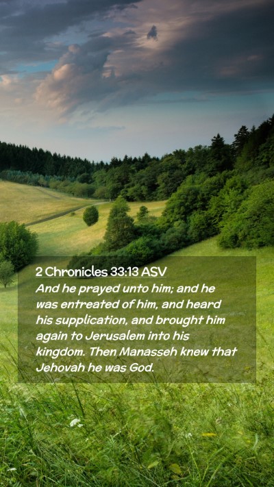 Picture 02 - 2 Chronicles 33:13 ASV Mobile Phone Wallpaper - And he prayed unto him; and he was entreated of - Mobile Bible Verse Wallpaper