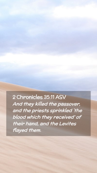 Picture 02 - 2 Chronicles 35:11 ASV Mobile Phone Wallpaper - And they killed the passover, and the priests - Mobile Bible Verse Wallpaper
