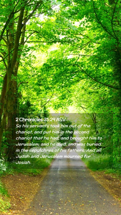 Picture 02 - 2 Chronicles 35:24 ASV Mobile Phone Wallpaper - So his servants took him out of the chariot, and - Mobile Bible Verse Wallpaper