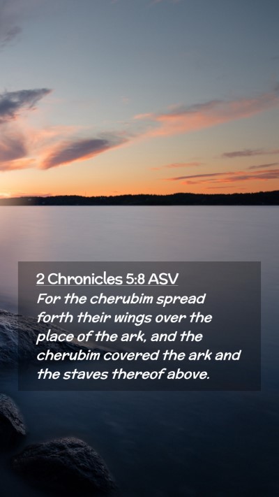Picture 02 - 2 Chronicles 5:8 ASV Mobile Phone Wallpaper - For the cherubim spread forth their wings over - Mobile Bible Verse Wallpaper