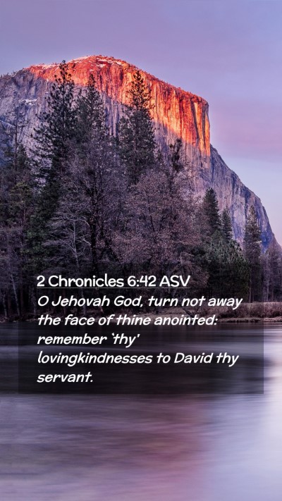 Picture 02 - 2 Chronicles 6:42 ASV Mobile Phone Wallpaper - O Jehovah God, turn not away the face of thine - Mobile Bible Verse Wallpaper