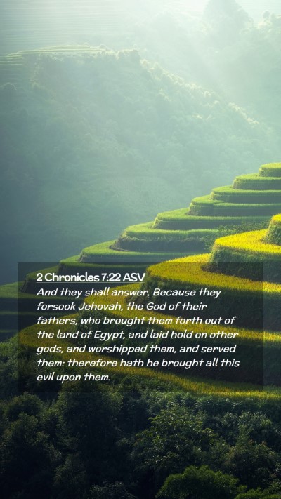 Picture 02 - 2 Chronicles 7:22 ASV Mobile Phone Wallpaper - And they shall answer, Because they forsook - Mobile Bible Verse Wallpaper