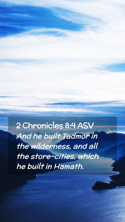 Picture 02 - 2 Chronicles 8:4 ASV Mobile Phone Wallpaper - And he built Tadmor in the wilderness, and all - Mobile Bible Verse Wallpaper