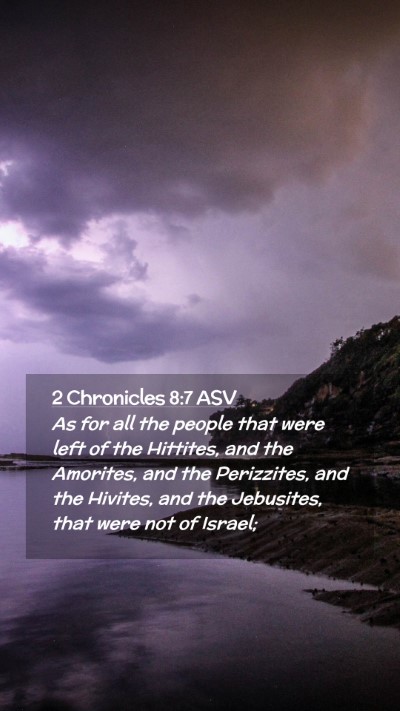 Picture 02 - 2 Chronicles 8:7 ASV Mobile Phone Wallpaper - As for all the people that were left of the - Mobile Bible Verse Wallpaper