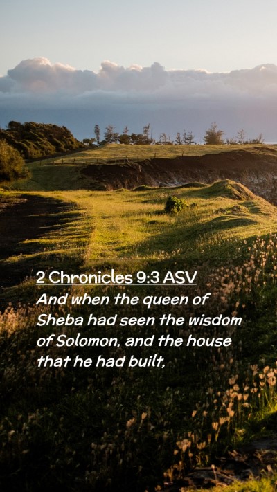 Picture 02 - 2 Chronicles 9:3 ASV Mobile Phone Wallpaper - And when the queen of Sheba had seen the wisdom - Mobile Bible Verse Wallpaper
