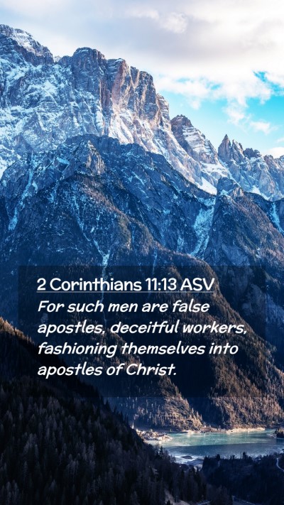 Picture 02 - 2 Corinthians 11:13 ASV Mobile Phone Wallpaper - For such men are false apostles, deceitful - Mobile Bible Verse Wallpaper