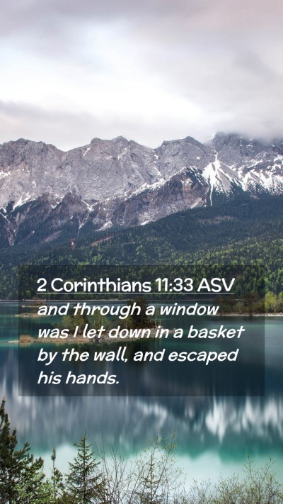 Picture 02 - 2 Corinthians 11:33 ASV Mobile Phone Wallpaper - and through a window was I let down in a basket - Mobile Bible Verse Wallpaper