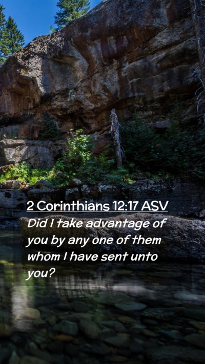 Picture 02 - 2 Corinthians 12:17 ASV Mobile Phone Wallpaper - Did I take advantage of you by any one of them - Mobile Bible Verse Wallpaper
