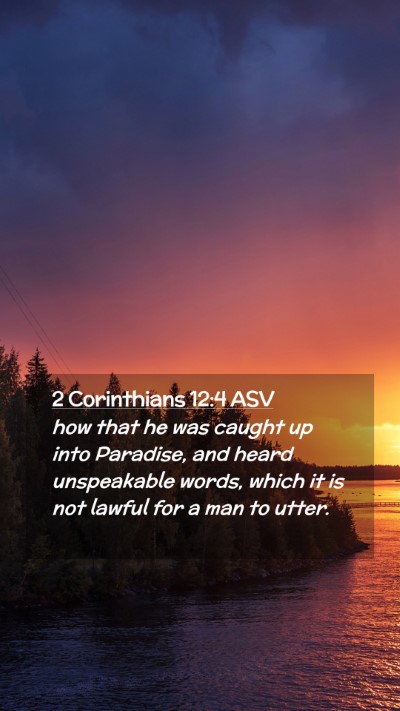 Picture 02 - 2 Corinthians 12:4 ASV Mobile Phone Wallpaper - how that he was caught up into Paradise, and - Mobile Bible Verse Wallpaper