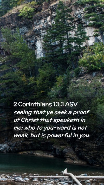 Picture 02 - 2 Corinthians 13:3 ASV Mobile Phone Wallpaper - seeing that ye seek a proof of Christ that - Mobile Bible Verse Wallpaper
