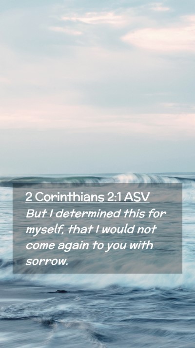 Picture 02 - 2 Corinthians 2:1 ASV Mobile Phone Wallpaper - But I determined this for myself, that I would - Mobile Bible Verse Wallpaper