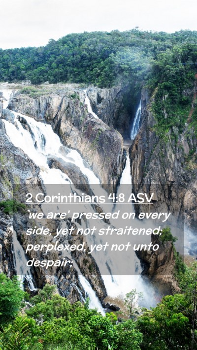 Picture 02 - 2 Corinthians 4:8 ASV Mobile Phone Wallpaper - `we are' pressed on every side, yet not - Mobile Bible Verse Wallpaper