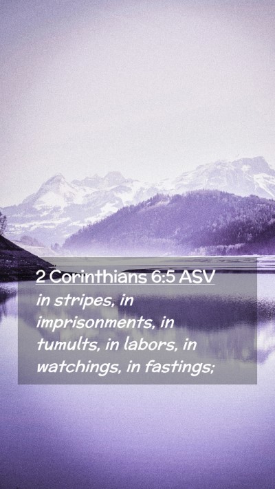 Picture 02 - 2 Corinthians 6:5 ASV Mobile Phone Wallpaper - in stripes, in imprisonments, in tumults, in - Mobile Bible Verse Wallpaper