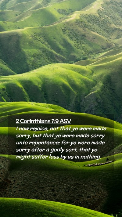 Picture 02 - 2 Corinthians 7:9 ASV Mobile Phone Wallpaper - I now rejoice, not that ye were made sorry, but - Mobile Bible Verse Wallpaper