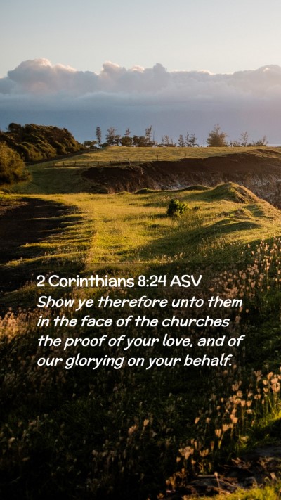 Picture 02 - 2 Corinthians 8:24 ASV Mobile Phone Wallpaper - Show ye therefore unto them in the face of the - Mobile Bible Verse Wallpaper