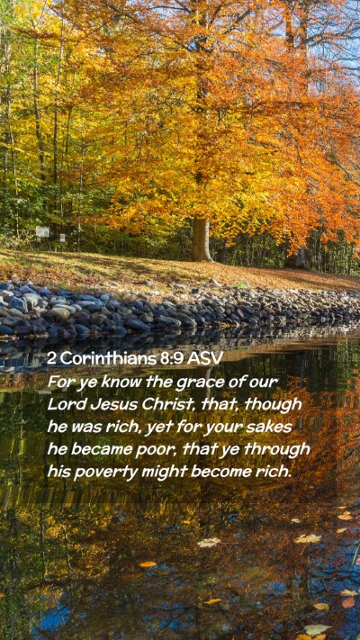 Picture 02 - 2 Corinthians 8:9 ASV Mobile Phone Wallpaper - For ye know the grace of our Lord Jesus Christ, - Mobile Bible Verse Wallpaper