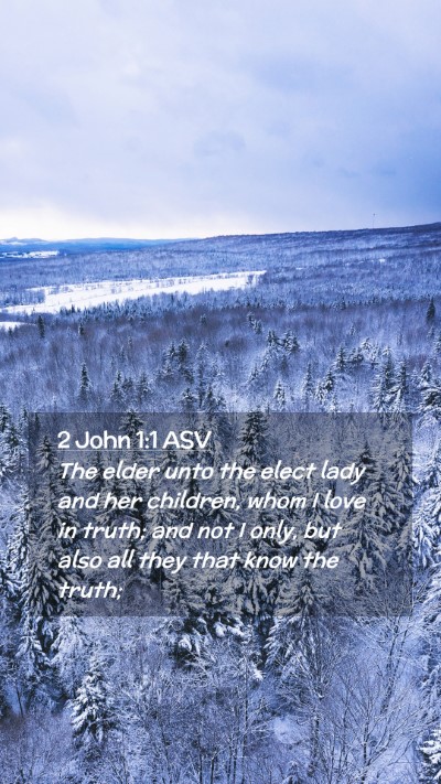 Picture 02 - 2 John 1:1 ASV Mobile Phone Wallpaper - The elder unto the elect lady and her children, - Mobile Bible Verse Wallpaper