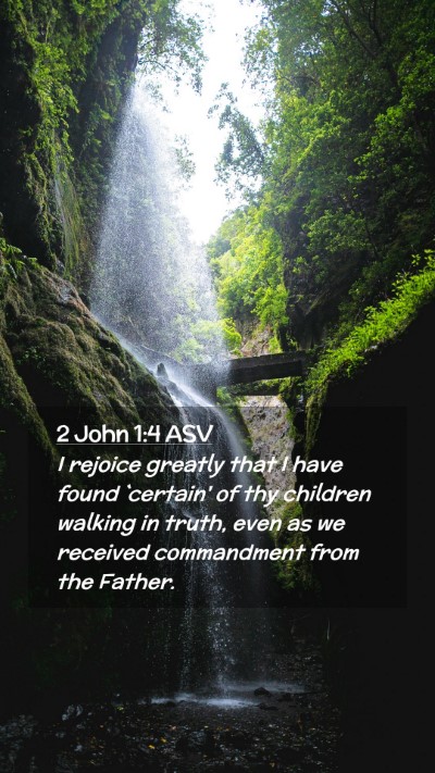 Picture 02 - 2 John 1:4 ASV Mobile Phone Wallpaper - I rejoice greatly that I have found `certain' of - Mobile Bible Verse Wallpaper
