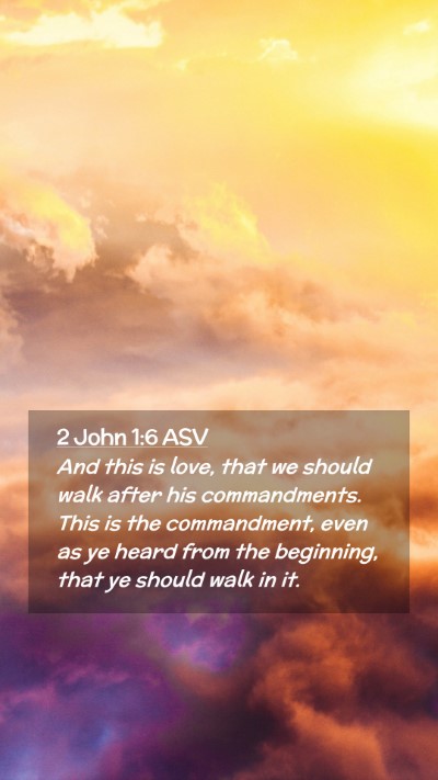 Picture 02 - 2 John 1:6 ASV Mobile Phone Wallpaper - And this is love, that we should walk after his - Mobile Bible Verse Wallpaper