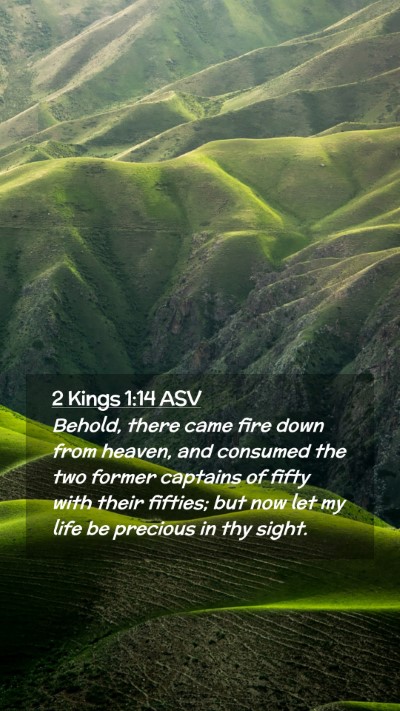 Picture 02 - 2 Kings 1:14 ASV Mobile Phone Wallpaper - Behold, there came fire down from heaven, and - Mobile Bible Verse Wallpaper
