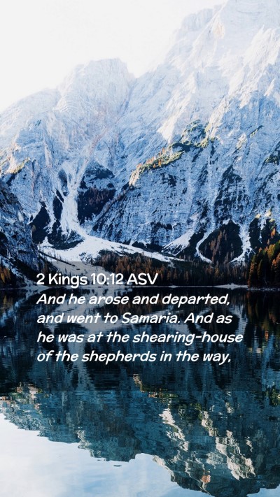 Picture 02 - 2 Kings 10:12 ASV Mobile Phone Wallpaper - And he arose and departed, and went to Samaria. - Mobile Bible Verse Wallpaper