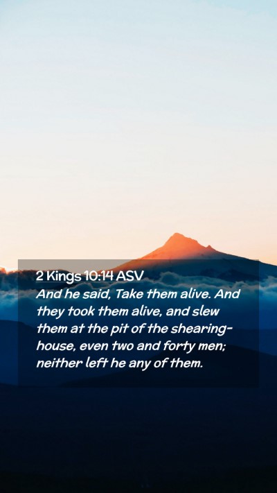 Picture 02 - 2 Kings 10:14 ASV Mobile Phone Wallpaper - And he said, Take them alive. And they took them - Mobile Bible Verse Wallpaper