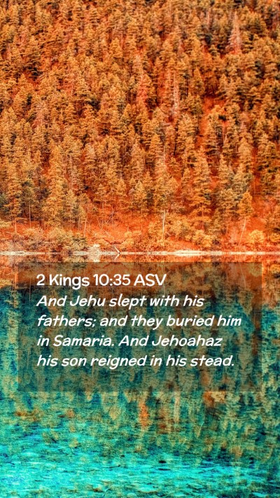Picture 02 - 2 Kings 10:35 ASV Mobile Phone Wallpaper - And Jehu slept with his fathers; and they buried - Mobile Bible Verse Wallpaper