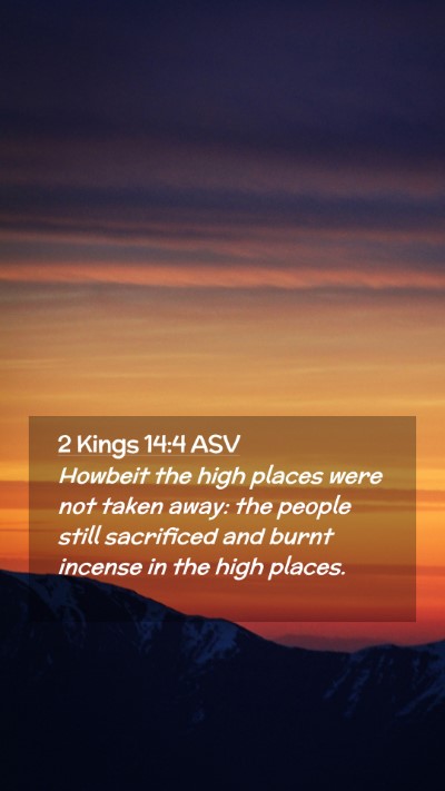 Picture 02 - 2 Kings 14:4 ASV Mobile Phone Wallpaper - Howbeit the high places were not taken away: the - Mobile Bible Verse Wallpaper