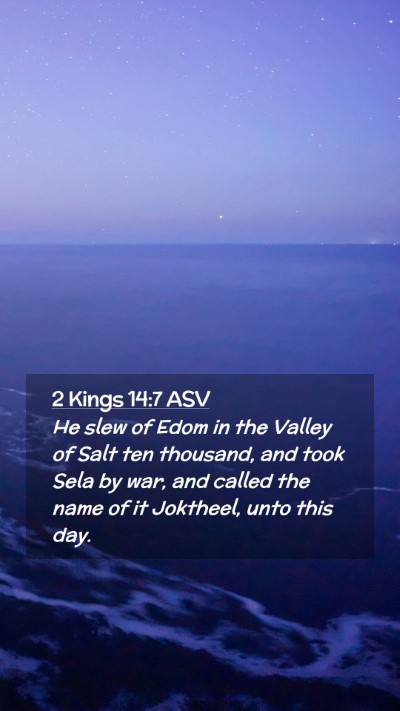 Picture 02 - 2 Kings 14:7 ASV Mobile Phone Wallpaper - He slew of Edom in the Valley of Salt ten - Mobile Bible Verse Wallpaper