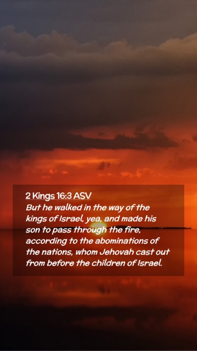 Picture 02 - 2 Kings 16:3 ASV Mobile Phone Wallpaper - But he walked in the way of the kings of Israel, - Mobile Bible Verse Wallpaper