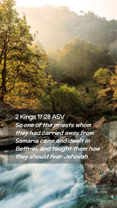 Picture 02 - 2 Kings 17:28 ASV Mobile Phone Wallpaper - So one of the priests whom they had carried away - Mobile Bible Verse Wallpaper