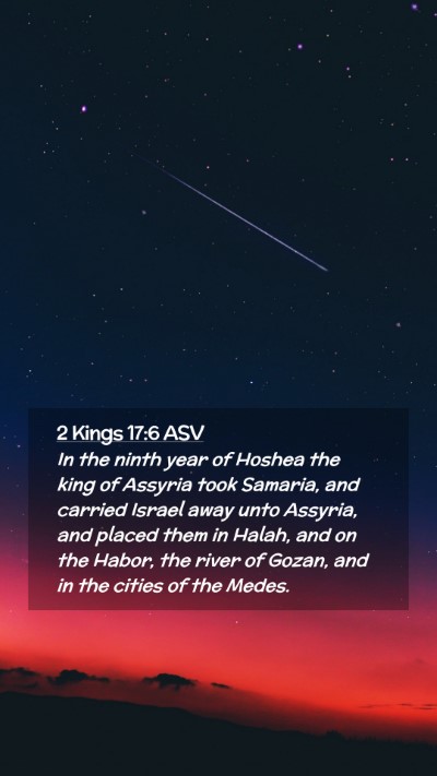 Picture 02 - 2 Kings 17:6 ASV Mobile Phone Wallpaper - In the ninth year of Hoshea the king of Assyria - Mobile Bible Verse Wallpaper