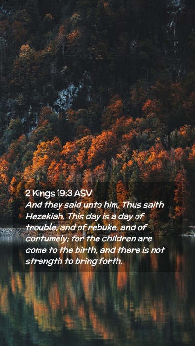 Picture 02 - 2 Kings 19:3 ASV Mobile Phone Wallpaper - And they said unto him, Thus saith Hezekiah, This - Mobile Bible Verse Wallpaper