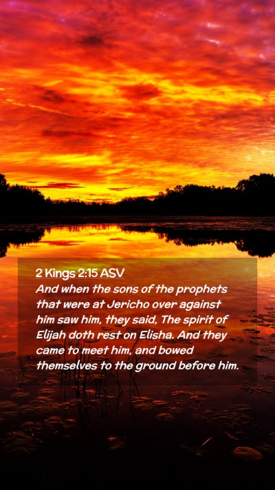 Picture 02 - 2 Kings 2:15 ASV Mobile Phone Wallpaper - And when the sons of the prophets that were at - Mobile Bible Verse Wallpaper