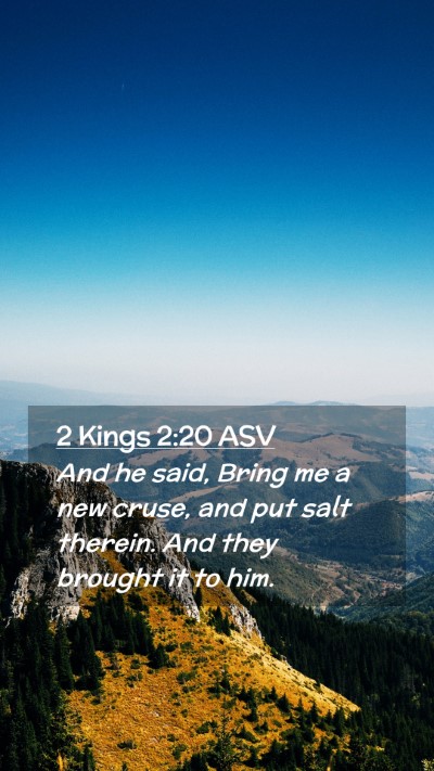Picture 02 - 2 Kings 2:20 ASV Mobile Phone Wallpaper - And he said, Bring me a new cruse, and put salt - Mobile Bible Verse Wallpaper