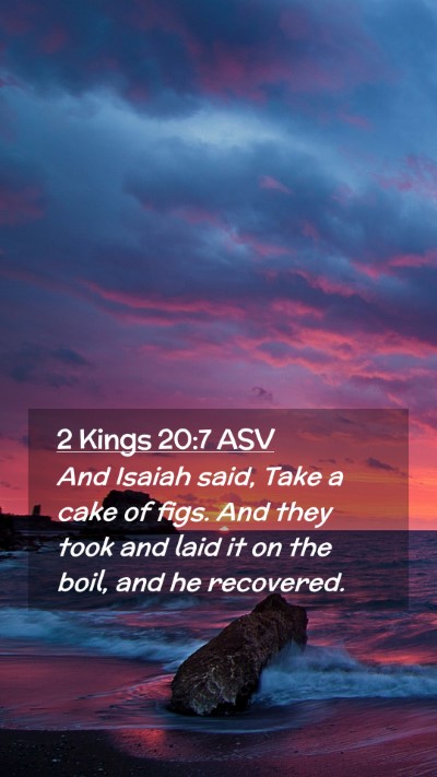 Picture 02 - 2 Kings 20:7 ASV Mobile Phone Wallpaper - And Isaiah said, Take a cake of figs. And they - Mobile Bible Verse Wallpaper