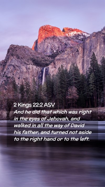 Picture 02 - 2 Kings 22:2 ASV Mobile Phone Wallpaper - And he did that which was right in the eyes of - Mobile Bible Verse Wallpaper