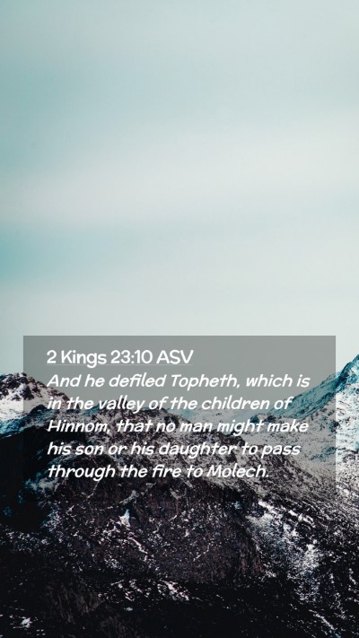 Picture 02 - 2 Kings 23:10 ASV Mobile Phone Wallpaper - And he defiled Topheth, which is in the valley of - Mobile Bible Verse Wallpaper