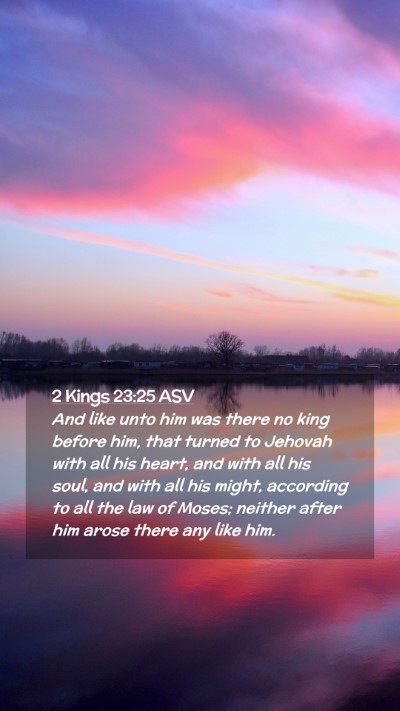 Picture 02 - 2 Kings 23:25 ASV Mobile Phone Wallpaper - And like unto him was there no king before him, - Mobile Bible Verse Wallpaper